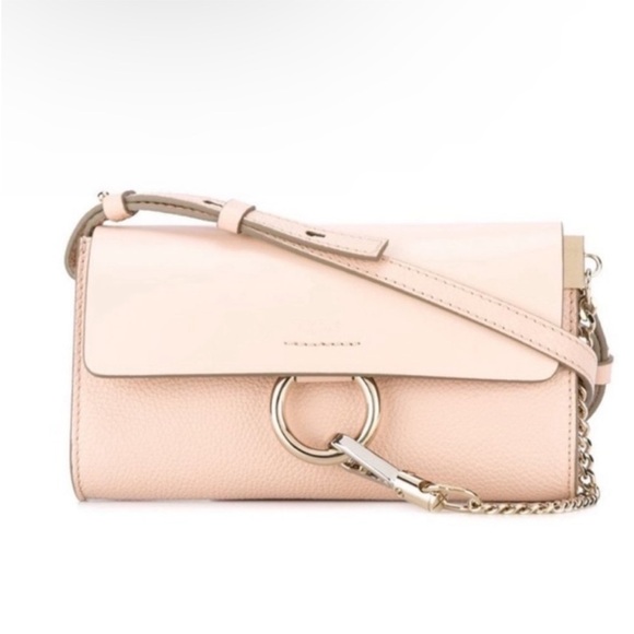 CHLOE Faye Crossbody Wallet on a Chain Bag in Blush Pink - Picture 1 of 12